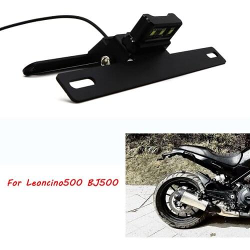 Motorcycle Rear License Plate Holder Frame Bracket with LED Tail Light For Benelli Leoncino500 BJ500 BJ 500