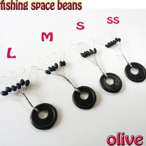 HOT fishing tools 150pcs/lot fishing OLIVE space beans size SS-S-M-L