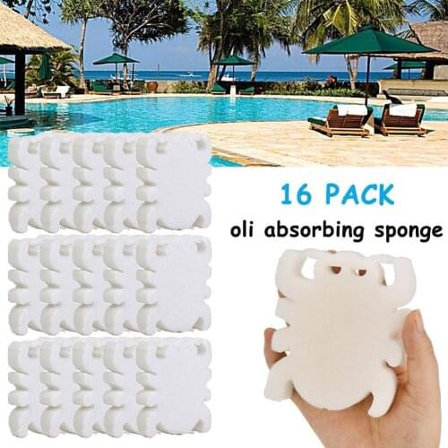 16 Pcs Oil Absorbing Sponge for Swimming Pool Hot Tub Spa Dirt Scum Cleaner Absorber Water Sports Pool Accessories