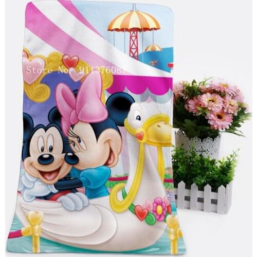 Disney Cartoon Minnie Mickey Mouse Large Bath Towel Superfine fiberfor kids Girls Summer Beach Towel Pool Towel Blankets