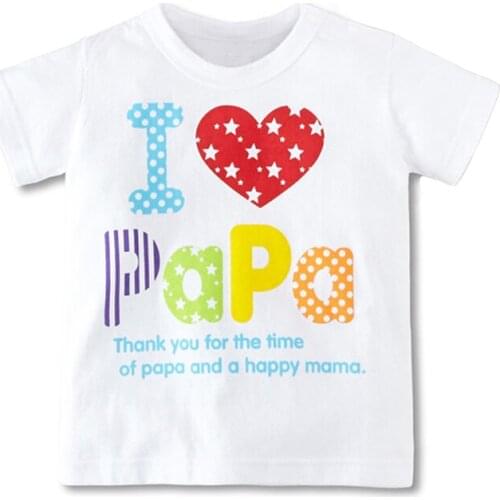 Brand New Boys Girls T-Shirt Short Sleeve I Love Pa Pa Series Childrens Clothing Tops Kids Tee Shirt Baby Goods Wholesale