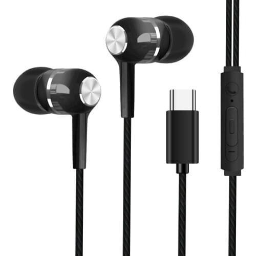 Type-C wired Earphones for Oneplus 8 7 Pro 6t In-ear Mic Wire Control Bass Headset gamer Headphone for Huawei P40 Pro USB C