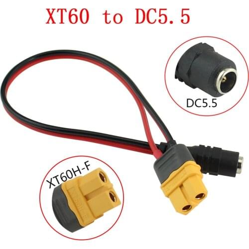 Amass XT60 Plug Female To DC5.5*2.5mm Power Supply Adapter Line Adapter Cable Suitable