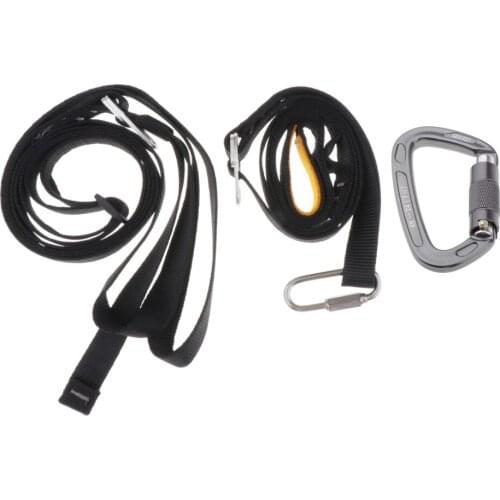 Rock Climbing Rope Ladder Rising Foot Belt Strap Ascender W/ Hook