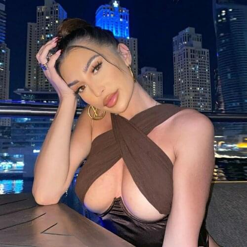 Women Tank Tops 2021 Summer Sleeveless Cross Bandage Crop Tops Solid Color Sexy Club Vintage Bustier Tank Tops Streetwear