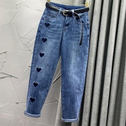 Boyfriend Jeans for Women Mid Waist Plus Size New Women Denim Harem Pants Loose Casual Korean Mom Jean