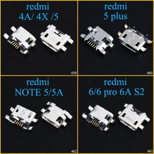 2PCSMini Micro USB connector 5pin jack socket female charging port power plug dock for Xiaomi Redmi 4A 4X 5 plus 5plus 6 Note 5A