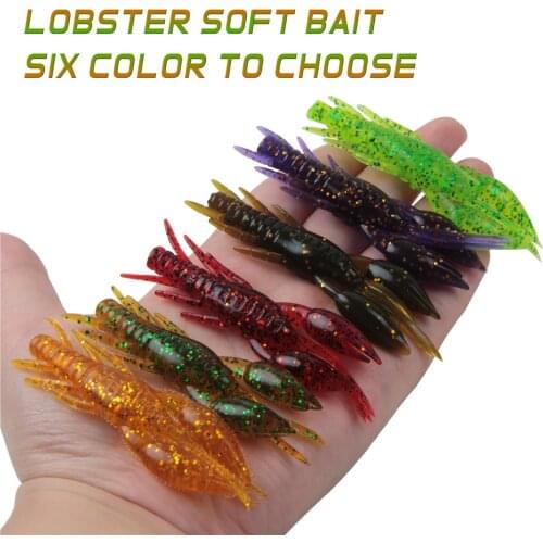 30pcs Soft Lobster fishing Lures 8cm 5.2g Jig Rubber bionic crayfish Artificial Worm Shrimp fishing Bait for bass texas rigs