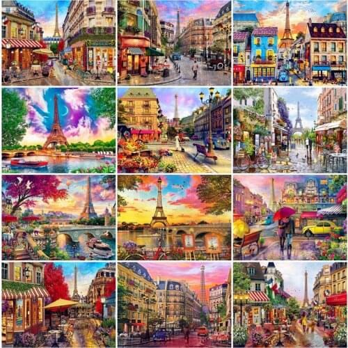 EverShine Diamond Painting Street Mosaic Kits Diamond Embroidery Full Square Town Cross Stitch Landscape Home Decor Wall Art