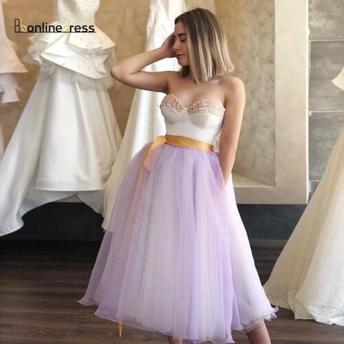 Bbonlinedress Elegant Short Prom Dress Tulle Sweetheart Pearl Beaded Evening Dresses Formal Party Gowns vestidos de festa