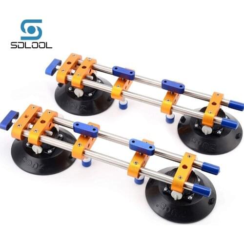 Seamless seam setter with manual vacuum cups Tension splicing leveling tool for marble granite glass floor