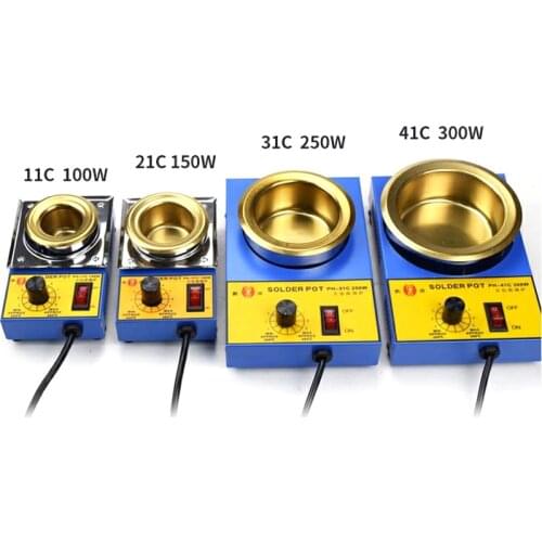 Lead-free Solder Pot 100W 150W 250W 300W Soldering Desoldering Bath Titanium Plate 36mm 50mm 80mm 100mm 200-480 Degree AC220V