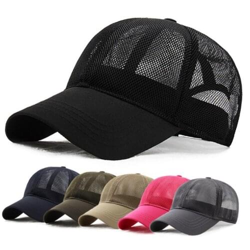 Mens and womens summer mesh baseball caps Sunscreen Breathable Peaked Cap Big Head Wrap Hat Sun Hats