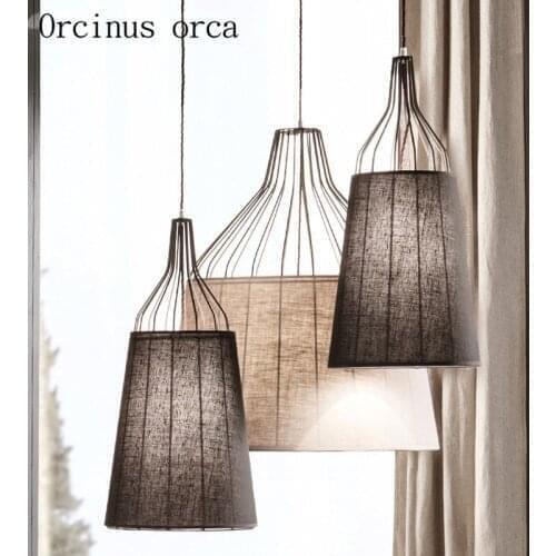 Italy modern minimalist chandelier living room bedroom Scandinavian light luxury creative personality LED iron pendant lamp