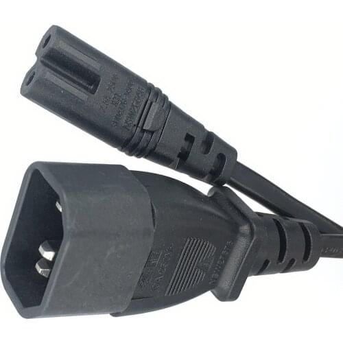 IEC 320 C14 3PIN Male Plug to Figure 8 C7 2PIN Female Power Adapter Cable IEC C13 to C8 Exchanger Cord 0.2/0.3m/0.6m/1m/2m 2.5A