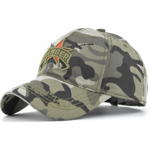 Camouflage Men Tactical Baseball Cap Embroidery RANGER Gun Sports Hat Male Trucker Caps Cotton Camo Army Snapback Dad Hats
