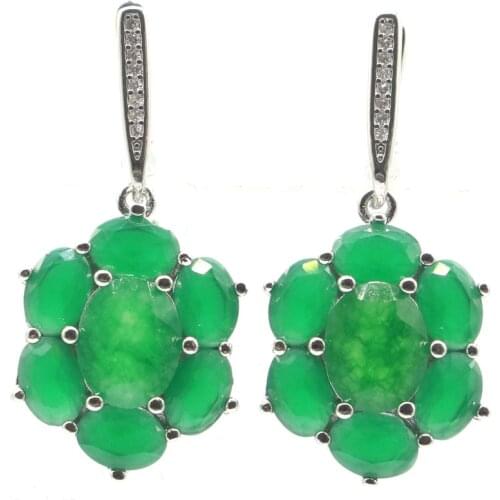 27x17mm Highly Recommend Jewelry Set Real Green Emerald Red Ruby Violet Tanzanite White CZ Bride Wedding Silver Earrings Pendant