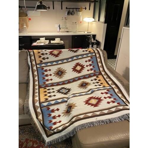 Picnic Rug Geometry Throw Blanket Sofa Slipcover Cobertor On Sofa Travel Non-slip Stitching Blankets