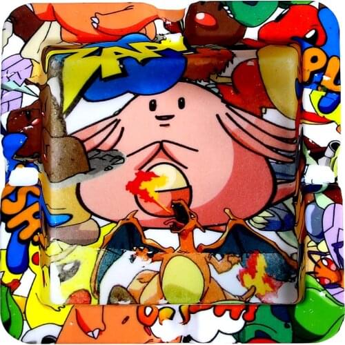 90mm Square Silicone Ashtray Portable Soft Cartoon Cigarettes Ash Tray for Home Smoking Accessories Indoor Outdoor Use Random