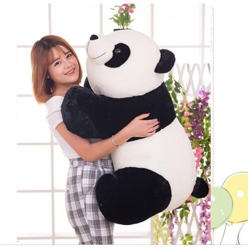 Stuffed plush toy huge 95cm prone panda doll soft throw pillow birthday gift b0487