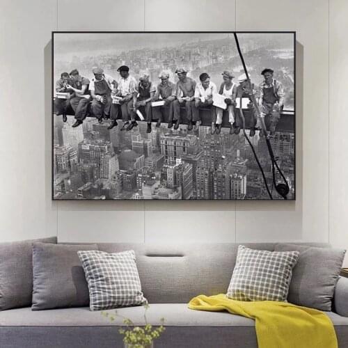 Black and White Lens Construction Worker Wall Art Canvas Painting Nordic Posters and Prints Wall Pictures for Living Home Decor