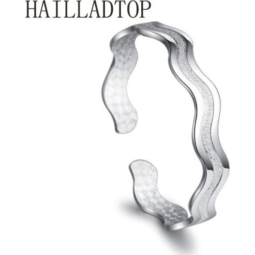 New Fashion Princess Temperament Lovely Silver Bangles Glossy Bohemian Retro Wave Water Ripples Jewelry Women Accessories