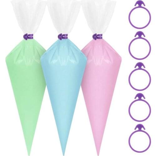 10 Loaded Silicone Retaining Ring Pastry Bags Cable Tie Sealing Ring 10 Decorative Flower Bag Retaining Ring Cake Tools