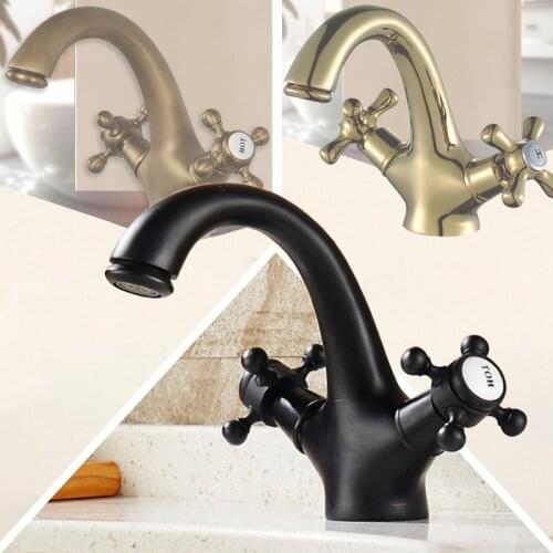 Bathroom Sink Tap Faucet, Vanity Mixers, Solid Brass Material, Antique Brass , Polished Gold , Oil Rubbed Bronze / Black