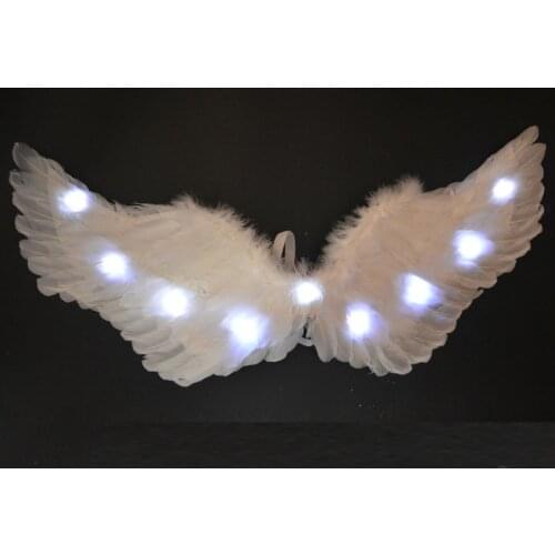 Women Girl LED Glow Light Angel Feather Wing Fairy Wings Props Birthday Wedding Party Costume Christmas Xmas Halloween
