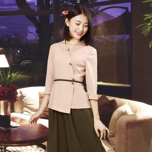 Korea Beauty Salon Beautician Uniform Spa Health Center Work Clothes Foot Bath Sauna Thai Massage Technician Clothing Suit AS238