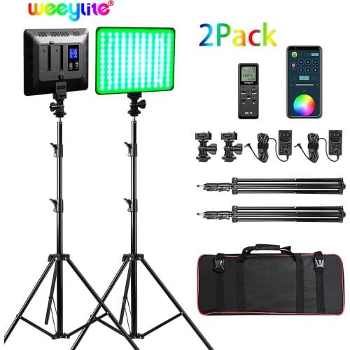 Weeylite RGB LED Video Light with APP/Remote Control 2 Packs Photography Light Full RGB Color CRI95+ 2500K-8500K RGB Scenes Mode
