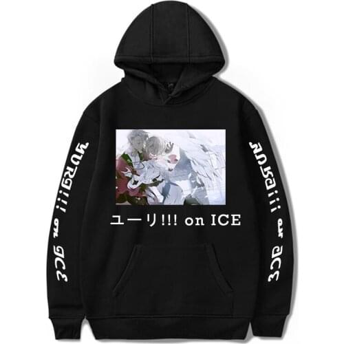 Yuri! On Ice Hoodies Manga Unisex Printed Tops Harajuku Streetshirt Hooded Fashion Sweatshirt Pullover Men/Women Clothing Anime