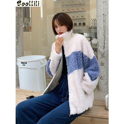 Boollili Real Fur Coat Women Sheep Shearing Autumn Winter Coat Women Korean Short 100% Wool Jacket Women Clothes 2020