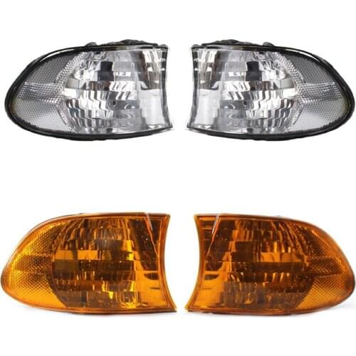 1 Pair Corner Light Cover Easy Use Anti-corrosion ABS Long Lasting Signal Lamp Cover 63138379108 63138379107 for BMW E38 1999-20