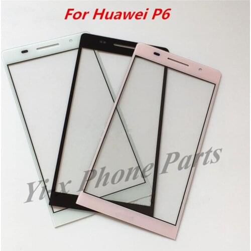 10PCS/Lot Outer Top Screen Lens Front Glass For Huawei Ascend P6 LCD Touch Screen Glass Lens Replacement Parts
