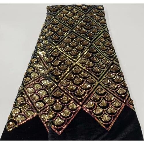 2021 High Quality Sequin Velvet Applique Stereoscopic Swiss French Net African Tulle Mesh Lace Fabric For Dress 5yards YL0425