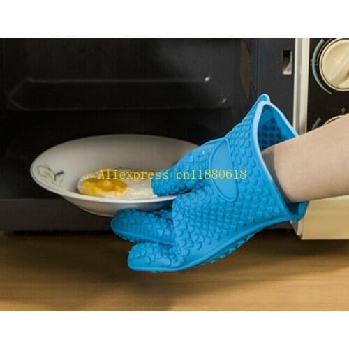 50pcs/lot Free Shipping Wholesale Heat Resistant Silicone Glove Cooking Baking BBQ Oven Pot Holder Mitt Kitchen
