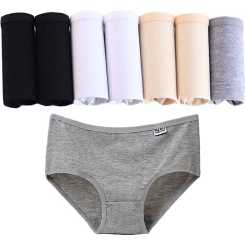 7Pcs Panties Cotton Plus Size Womens Underwear Girls Briefs Sexy Lingeries Seamless Underpant Solid Panties For Women Shorts