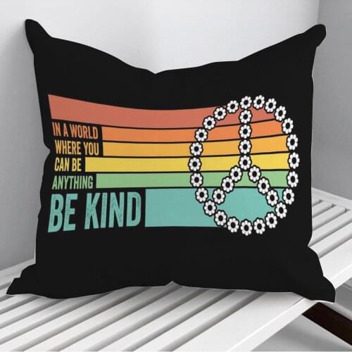 Be Kind Vegan Quote Throw Pillows Cushion Cover On Sofa Home Decor 45*45cm 40*40cm Gift Pillowcase Cojines Dropshipping