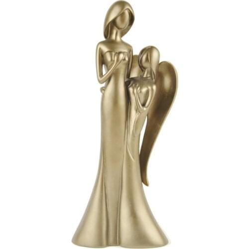 Angel Figurines Mom and Daughter Sculpture Home Decoration Accessories for Living Room Family Gifts Christmas Gift