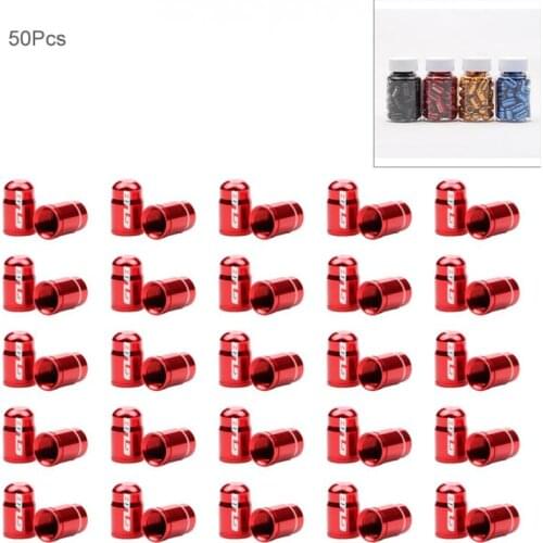 GUB 50PCS 4 Colors Aluminum Alloy American Tyre Air Valve Caps Dust Covers for MTB Road Bike Motorcycle Bike Accessories