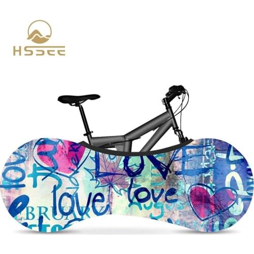 HSSEE 26“-28” 700C Bicycle Indoor Dust Cover Graffiti Series High Strength Elastic Fabric Bike Cover Road Bike Accessories