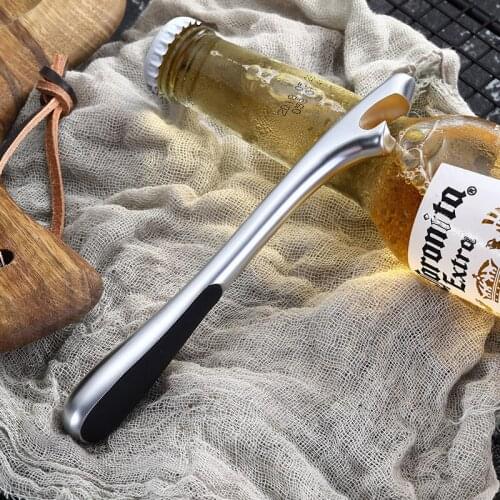 Kitchen Gadgets Zinc Alloy Beer Bottle Opener Bar Non-slip ABS Handle Beer Opener Tools Accessories Silver Color