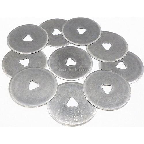 10pcs Rotary Cutter Refill Blades Fabric Leather Vinyl Sewing Cutting Craft Tools Circular Rotary Cutter Spare Blades 28*5*0.3mm
