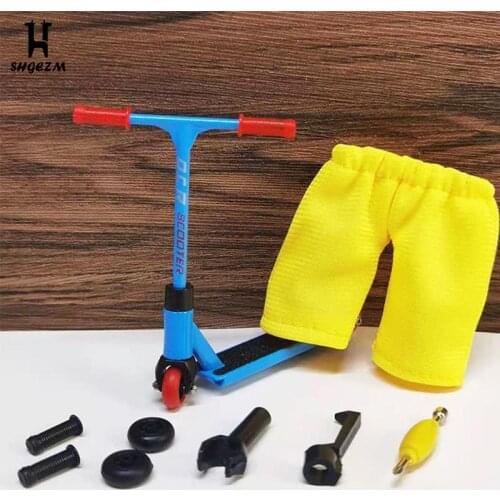5 Colors Finger Toy Mini Alloy Finger Scooter Model Set Interactive Novelty Sensory Activity Finger Scooter Skateboard Kit