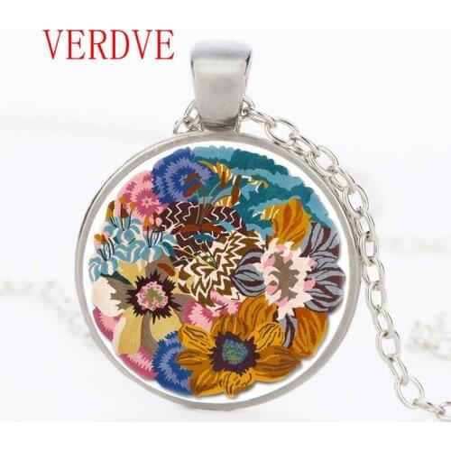 Multicolor Flower Necklace Mandala Jewelry Chakra Art Pendant Spiritual Meditation Sacred Geometry Jewelry Friend Gifts Bijoux
