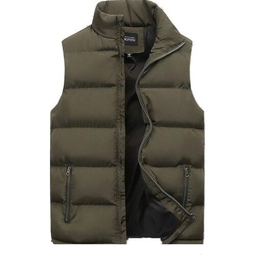 Men Cotton Jacket Winter Men Vest for Down Cotton Winter Warm Soft Sleeveless Vest Jackets Big Size Mens Casual Coat Homme