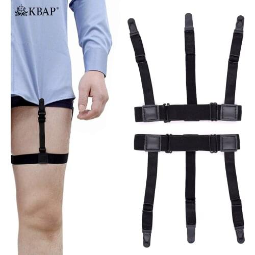 Men Shirt Stays Adjustable Military Police Uniform Shirt Stay Holders with Non-slip Locking Clamps for Formal Wearing