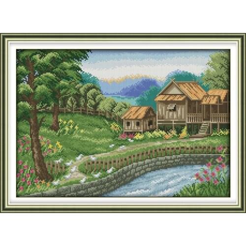 Everlasting Love A World Outside Garden Chinese Cross Stitch Kits Ecological Cotton Stamped 11 DIY New Year Decorations For Home