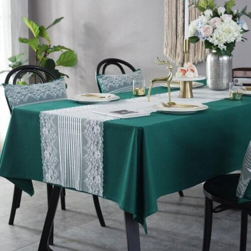Solid color cotton table cloth home Square Hotel skirt table wedding table skirt table skirt cover tablecloth